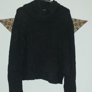 All Saints Black Cowl Neck Sweater